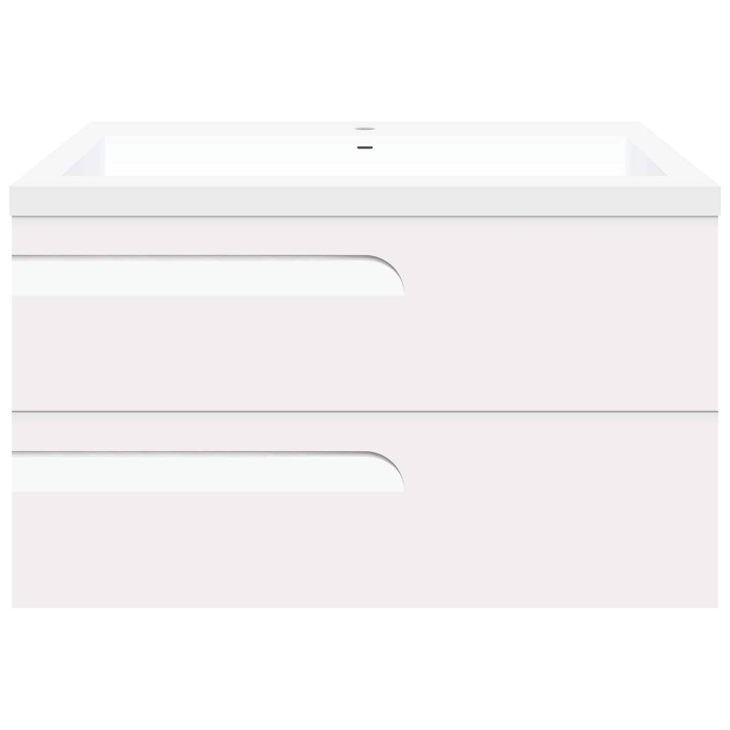 36’’ Wall Mount Single Sink Bathroom Vanity in White Gloss with Square Counter Top LV7W-36W - Bathroom Vanities