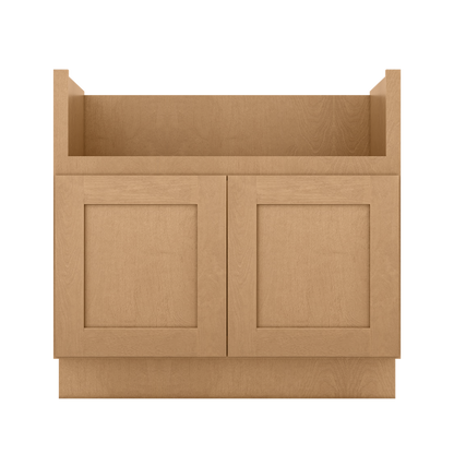 36’’W Farmhouse Sink Base Cabinet - Shaker Toffee - Kitchen Cabinets