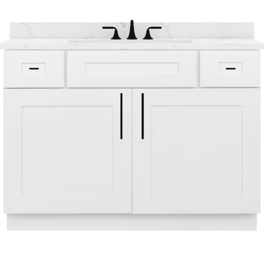42 W x 21 D x 34.5 H Vanity Sink Base Cabinet - Alpina White - Bathroom Vanities