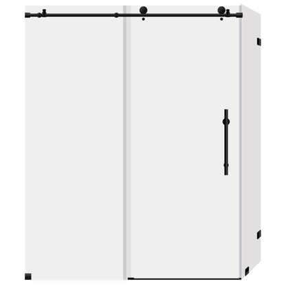 44-48 W x 76 H x 34 1/2 D Sliding Frameless Shower Enclosure ULTRA-C with Clear Glass in Matte Black - Shower Doors