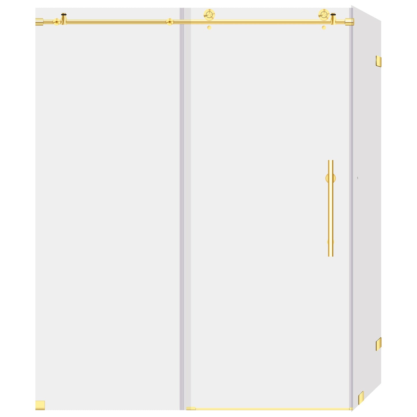 44-48 W x 76 H x 34 1/2 D Sliding Frameless Shower Enclosure ULTRA-C with Clear Glass in Gold - Shower Doors