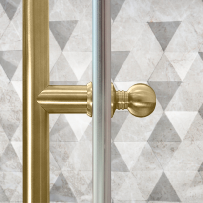 44-48 W x 76 H x 34 1/2 D Sliding Frameless Shower Enclosure ULTRA-C with Clear Glass in Gold - Shower Doors