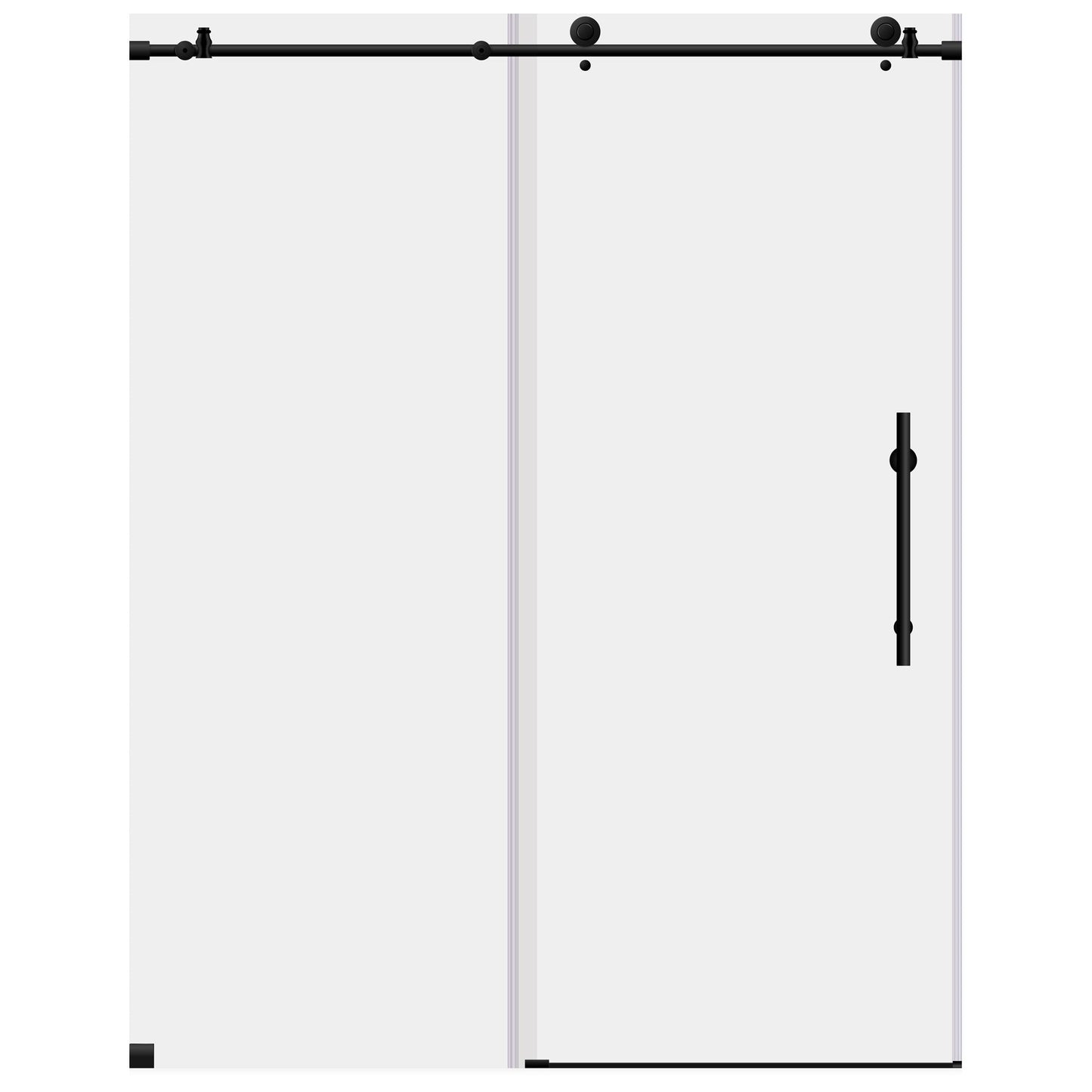 44-48 W x 76 H Sliding Frameless Shower Door ULTRA-C with Clear Glass in Matte Black - Shower Doors