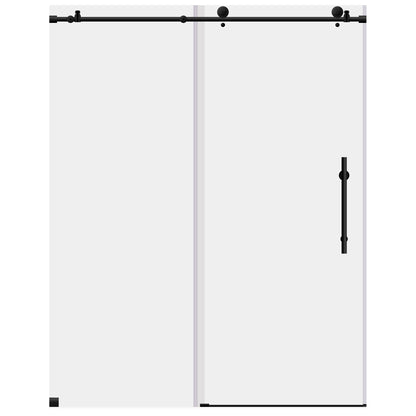 44-48 W x 76 H Sliding Frameless Shower Door ULTRA-C with Clear Glass in Matte Black - Shower Doors