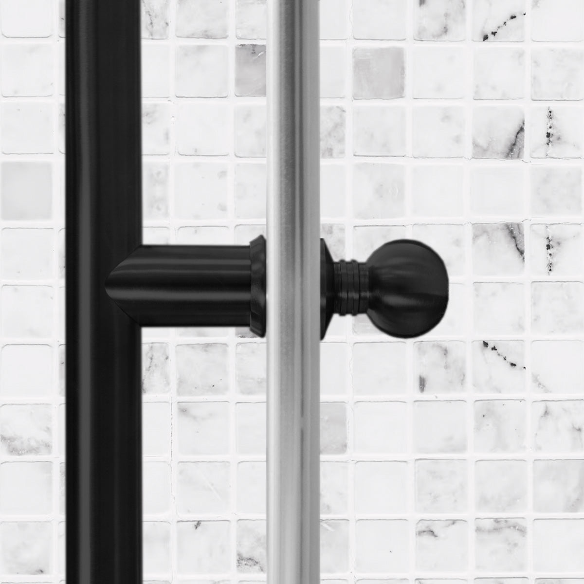 44-48 W x 76 H Sliding Frameless Shower Door ULTRA-C with Clear Glass in Matte Black - Shower Doors