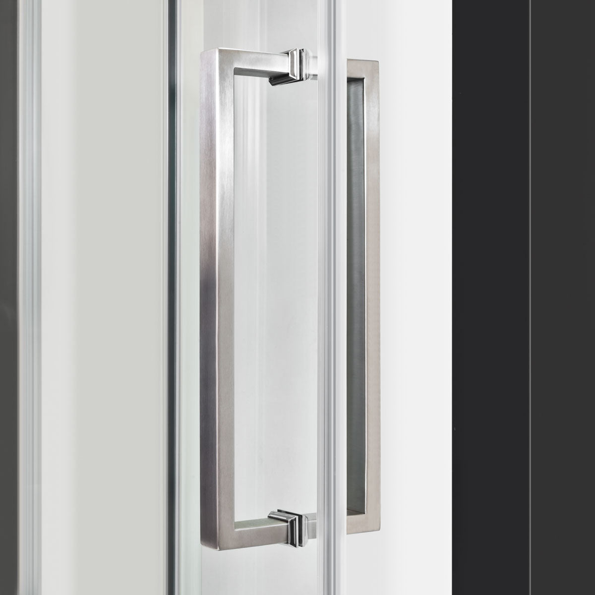 44 48 W x 76 H Sliding Shower Semi Frameless Door ULTRA B with Clear Glass in Brushed Nickel Shower Doors