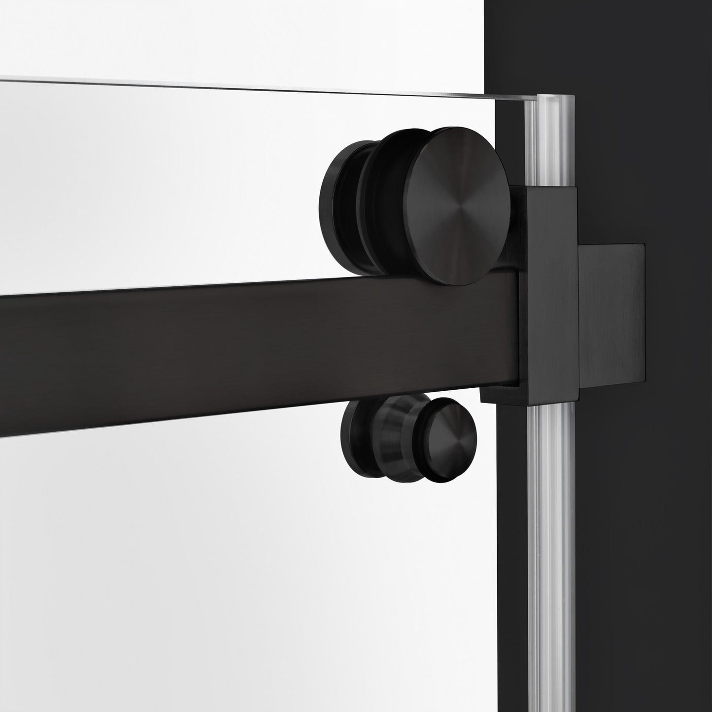 44-48 W x 76 H Sliding Shower Semi-Frameless Door ULTRA-B with Clear Glass in Matte Black - Shower Doors