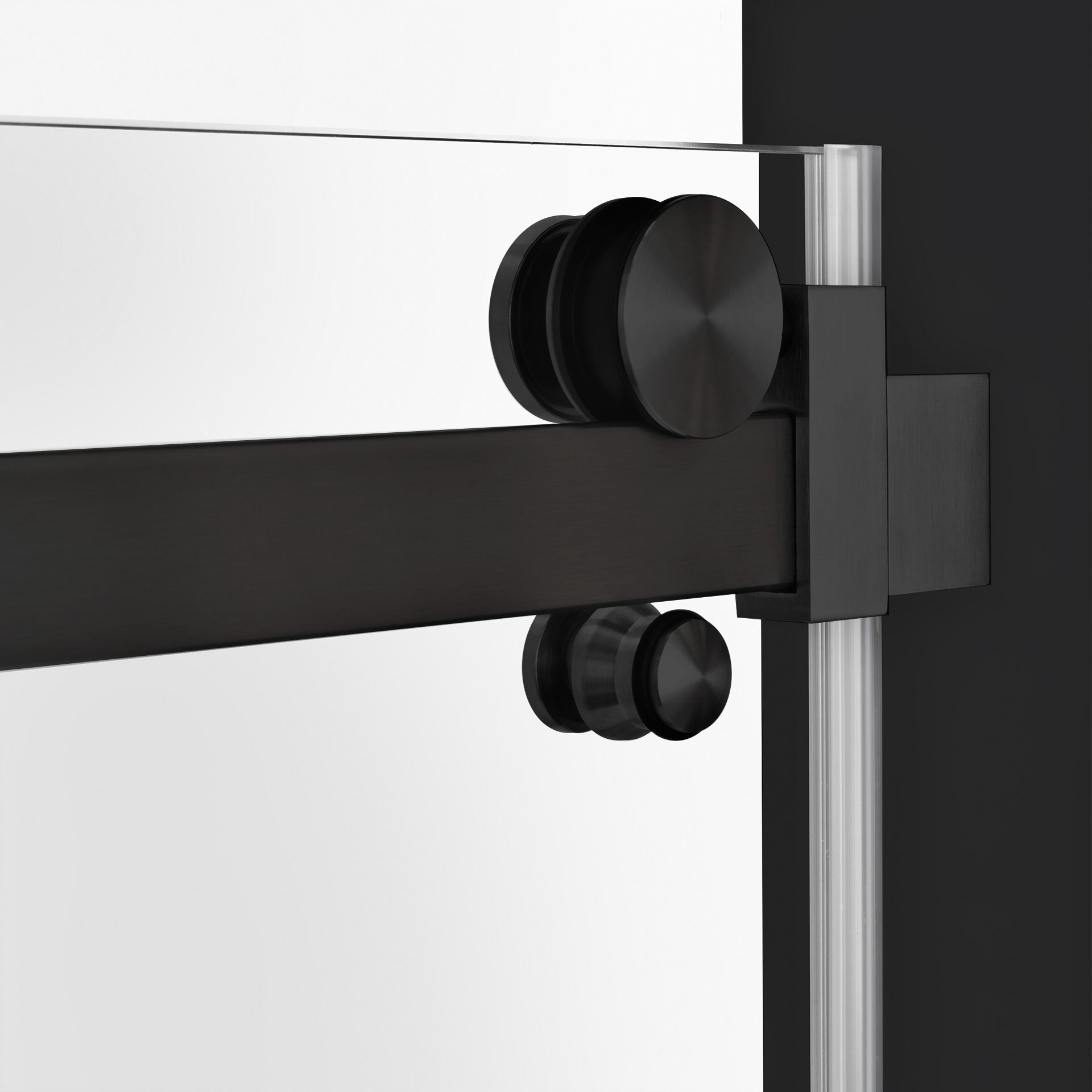 44-48 W x 76 H Sliding Shower Semi-Frameless Door ULTRA-B with Clear Glass in Matte Black - Shower Doors