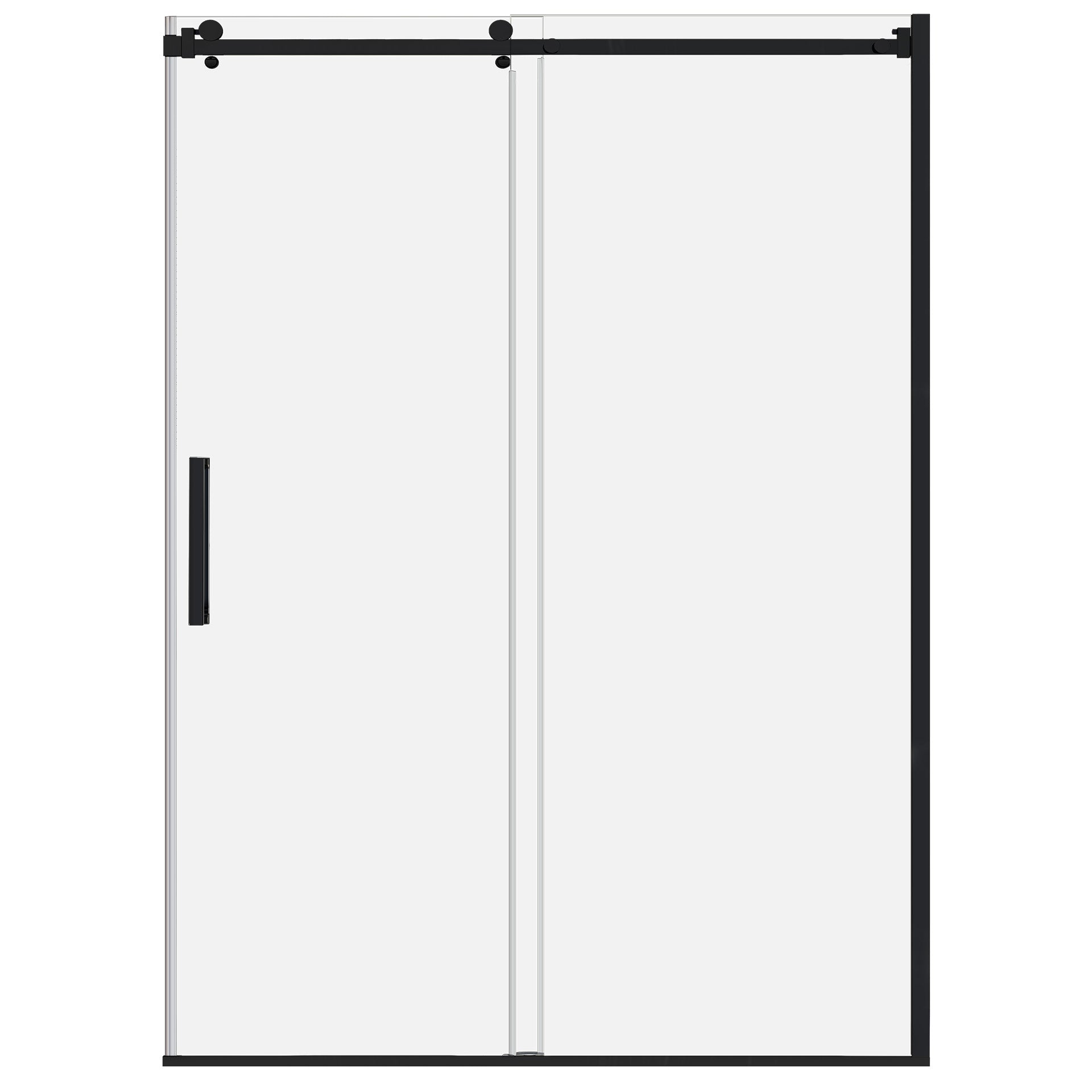 44-48 W x 76 H Sliding Shower Semi-Frameless Door ULTRA-B with Clear Glass in Matte Black - Shower Doors