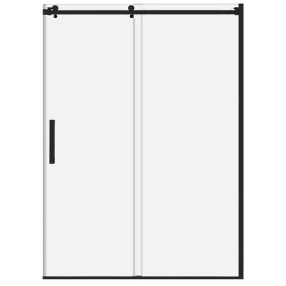 44-48 W x 76 H Sliding Shower Semi-Frameless Door ULTRA-B with Clear Glass in Matte Black - Shower Doors