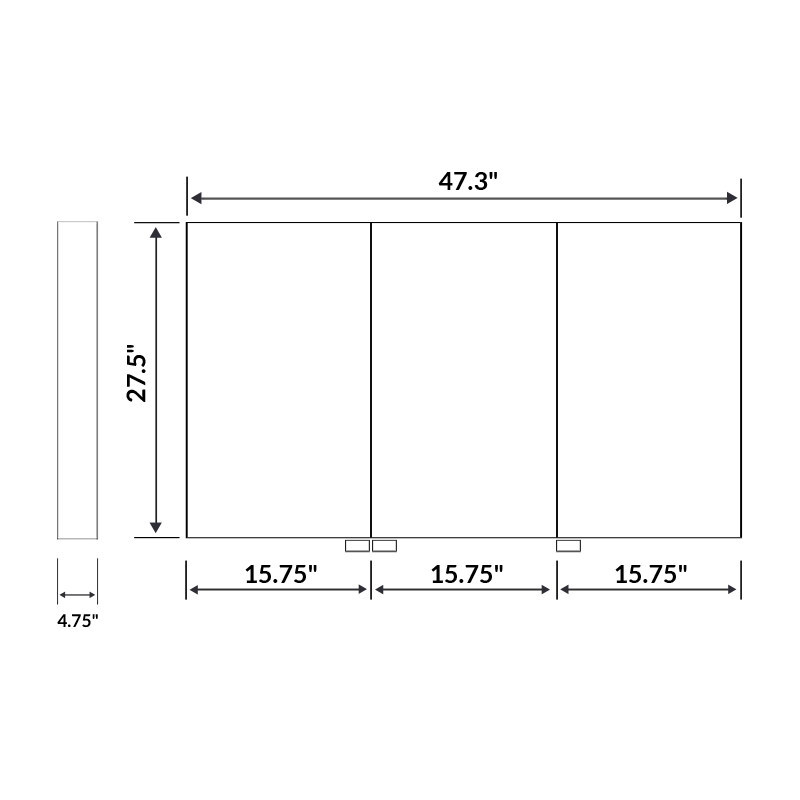 47 1/3 W x 27 1/2 H Mirrored Medicine Cabinet LMC2-48 - Mirrors