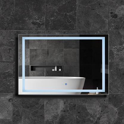 47 W x 32 H Modern Super White Front LED Frameless Mirror with Defogger - Mirrors