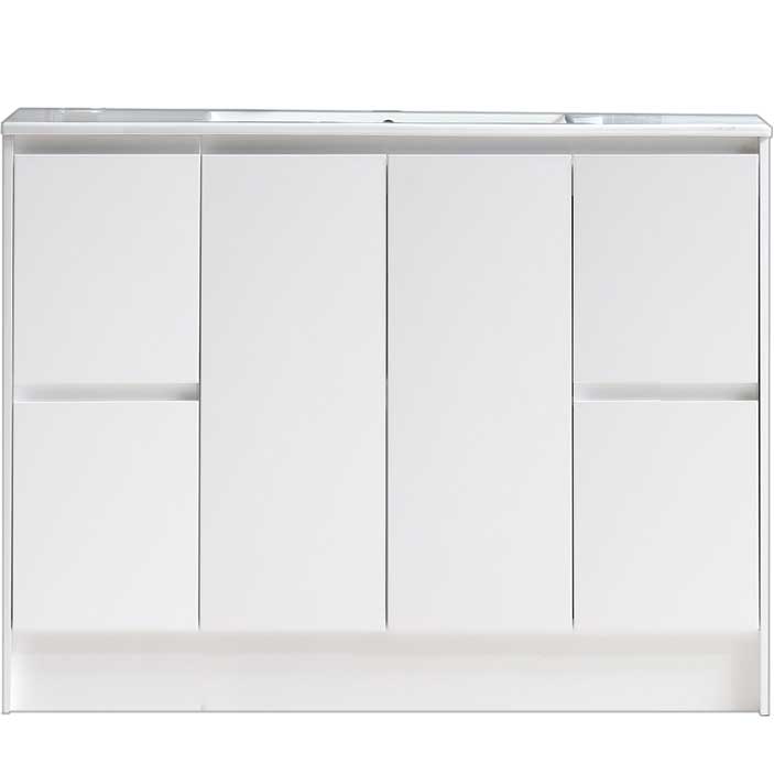 48’’ Freestanding Bathroom Vanity in White Gloss with White Single Sink Top LV19 48W Bathroom Vanities