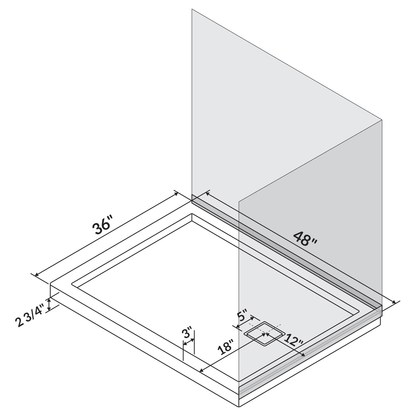 48 x 36 Single/Double Threshold Shower Base Pan Right/Left Drain