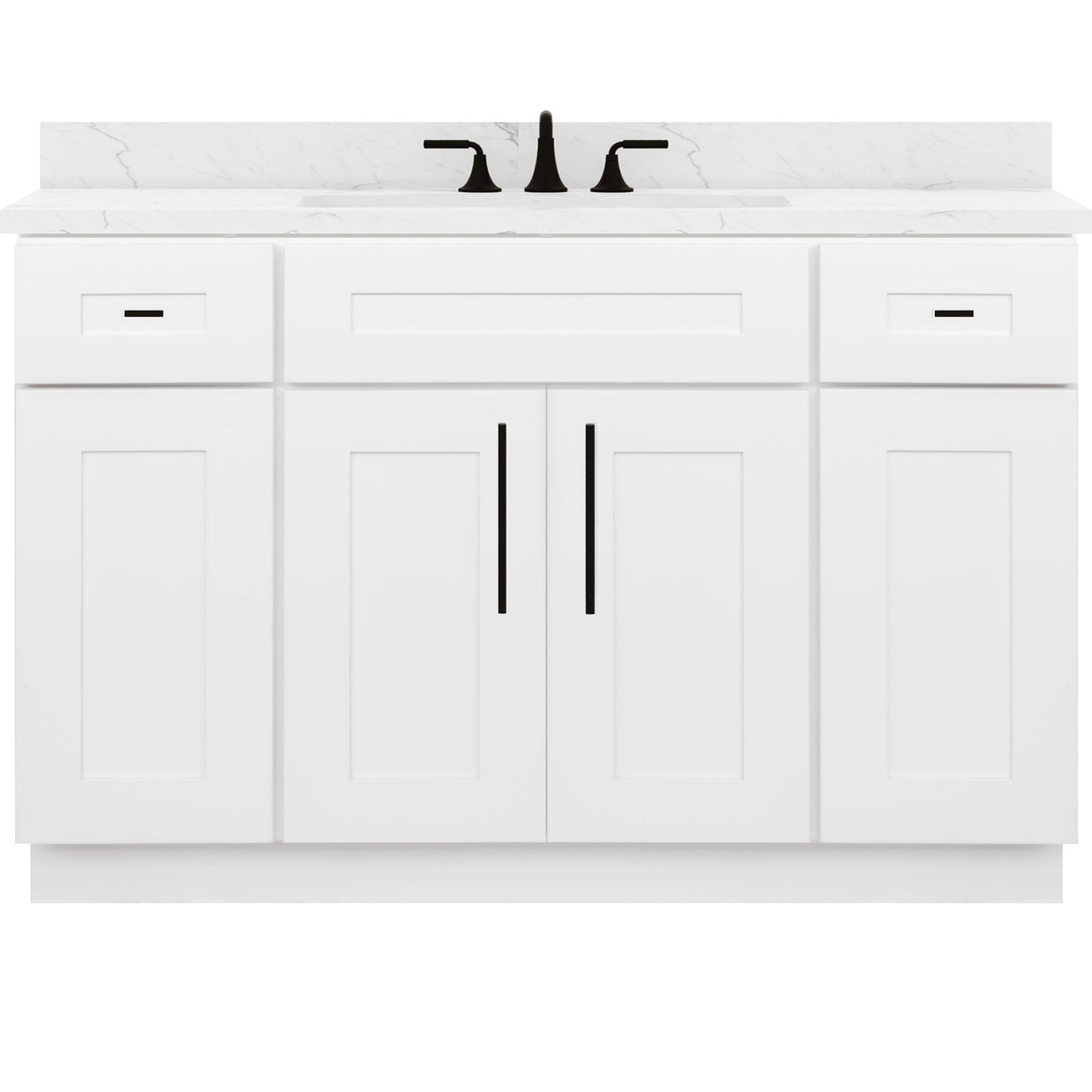 48 W x 21 D x 34.5 H Vanity Sink Base Cabinet - Alpina White - Bathroom Vanities