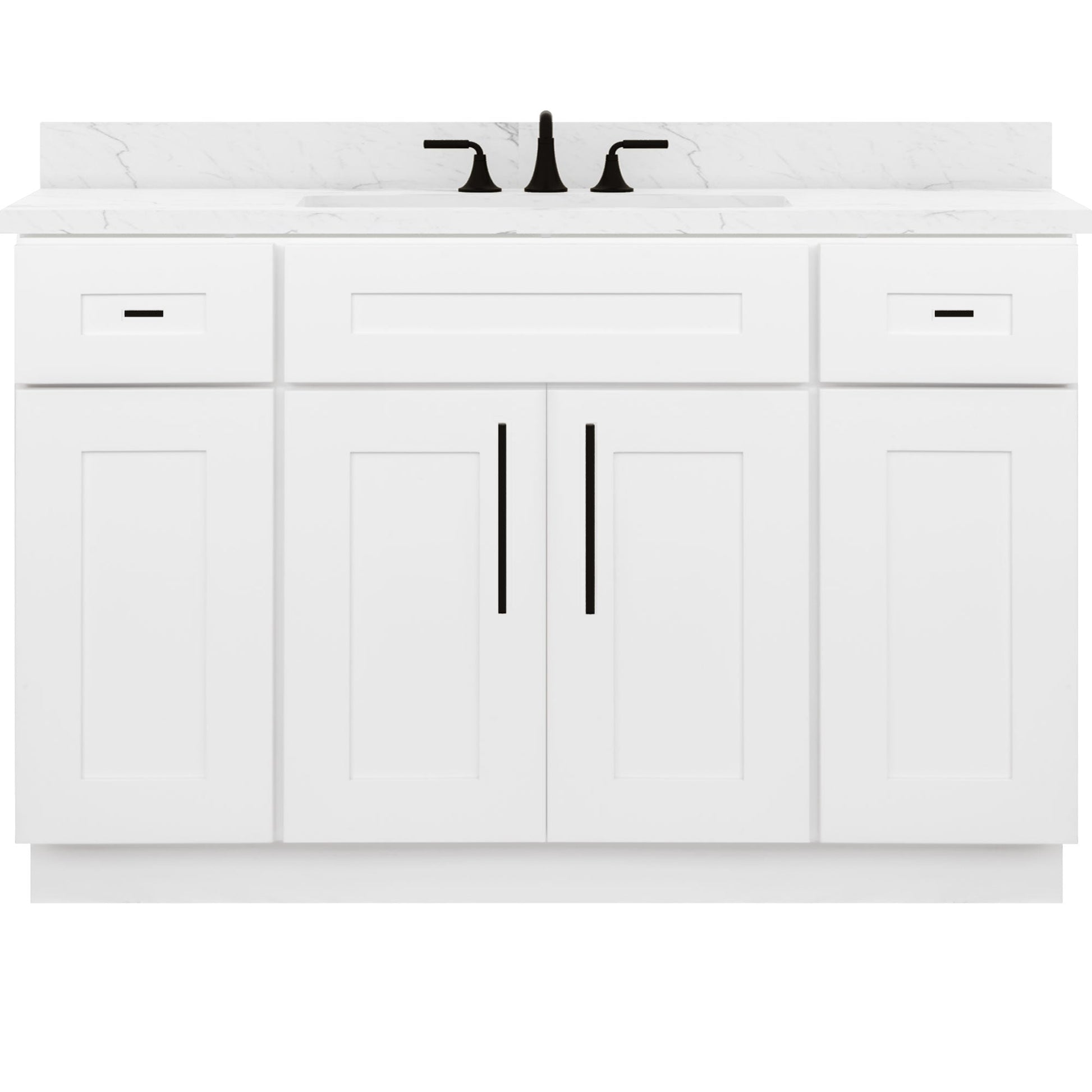 48 W x 21 D x 34.5 H Vanity Sink Base Cabinet - Alpina White - Bathroom Vanities