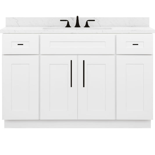 48 W x 21 D x 34.5 H Vanity Sink Base Cabinet - Alpina White - Bathroom Vanities