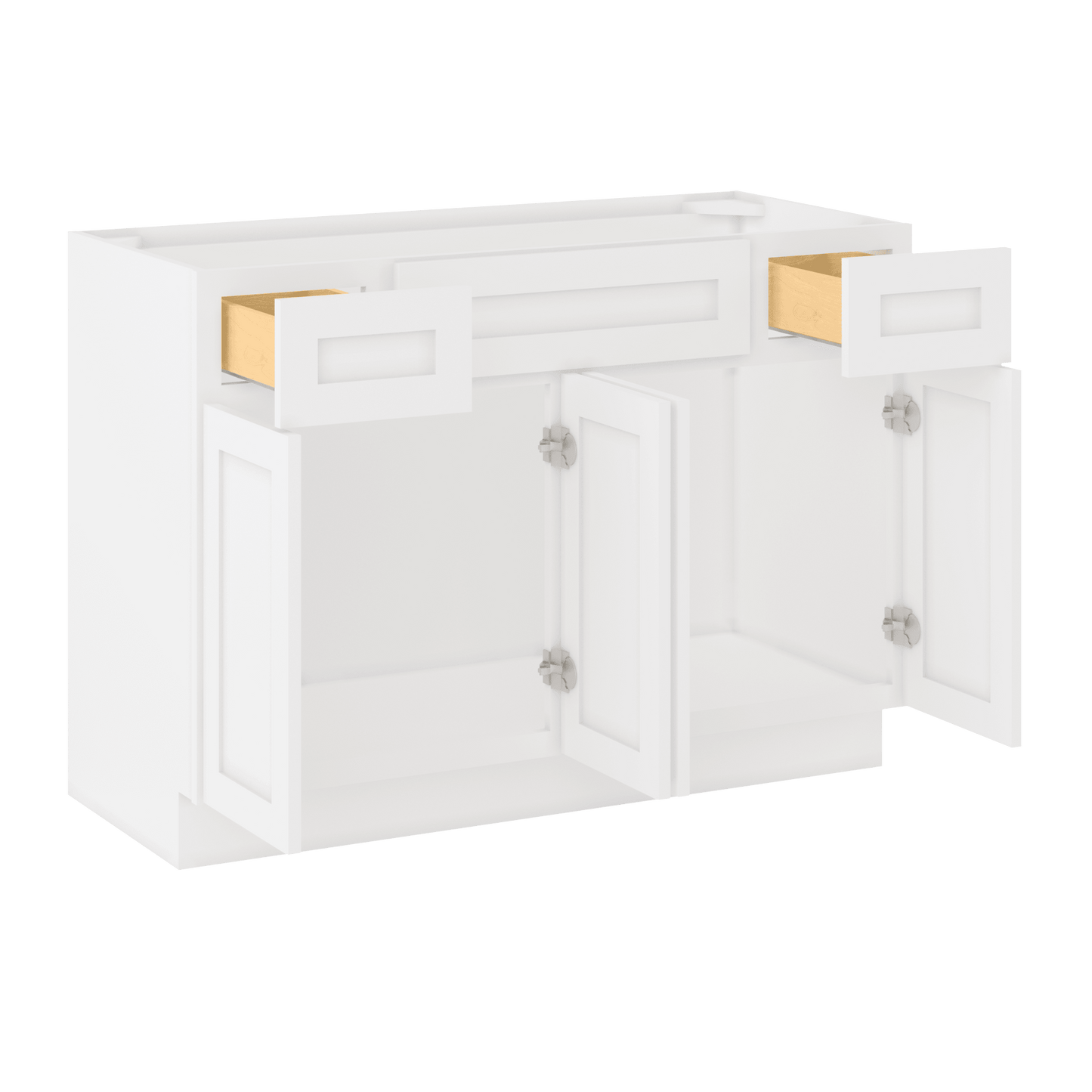 48 W x 21 D x 34.5 H Vanity Sink Base Cabinet - Alpina White - Bathroom Vanities