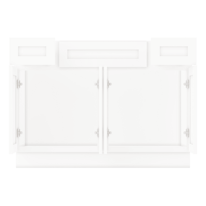 48 W x 21 D x 34.5 H Vanity Sink Base Cabinet - Alpina White - Bathroom Vanities
