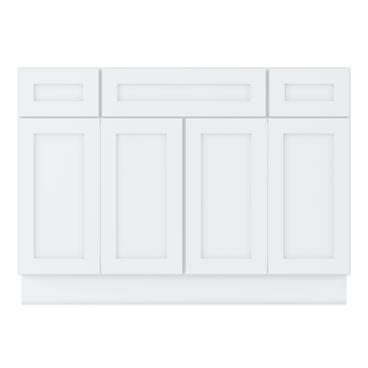 48 W x 21 D x 34.5 H Vanity Sink Base Cabinet - Alpina White - Bathroom Vanities