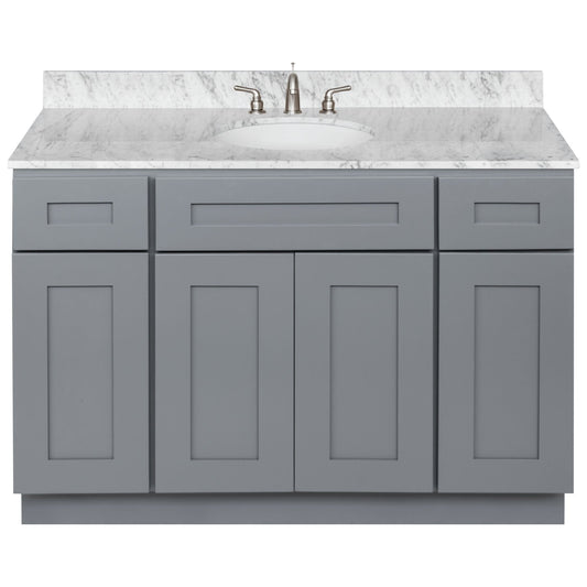 48 W x 21 D x 34.5 H Vanity Sink Base Cabinet - Colonial Gray - Bathroom Vanities