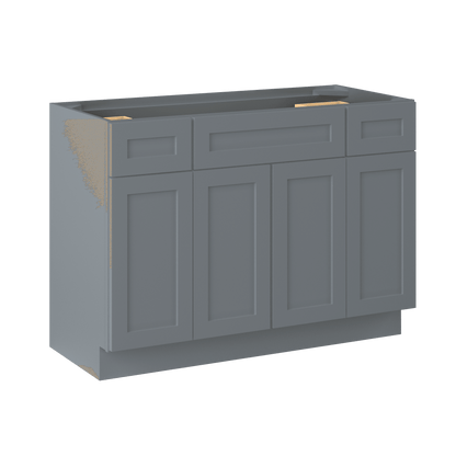 48 W x 21 D x 34.5 H Vanity Sink Base Cabinet - Colonial Gray - Bathroom Vanities