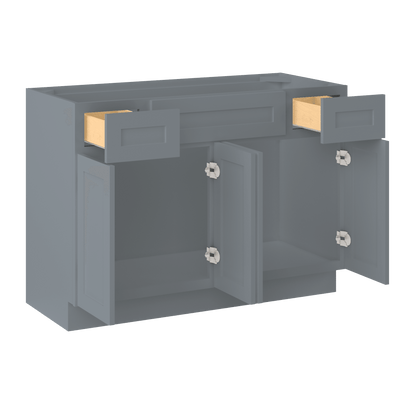 48 W x 21 D x 34.5 H Vanity Sink Base Cabinet - Colonial Gray - Bathroom Vanities