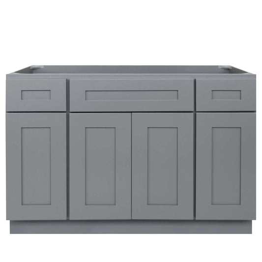 48 W x 21 D x 34.5 H Vanity Sink Base Cabinet - Colonial Gray - Bathroom Vanities