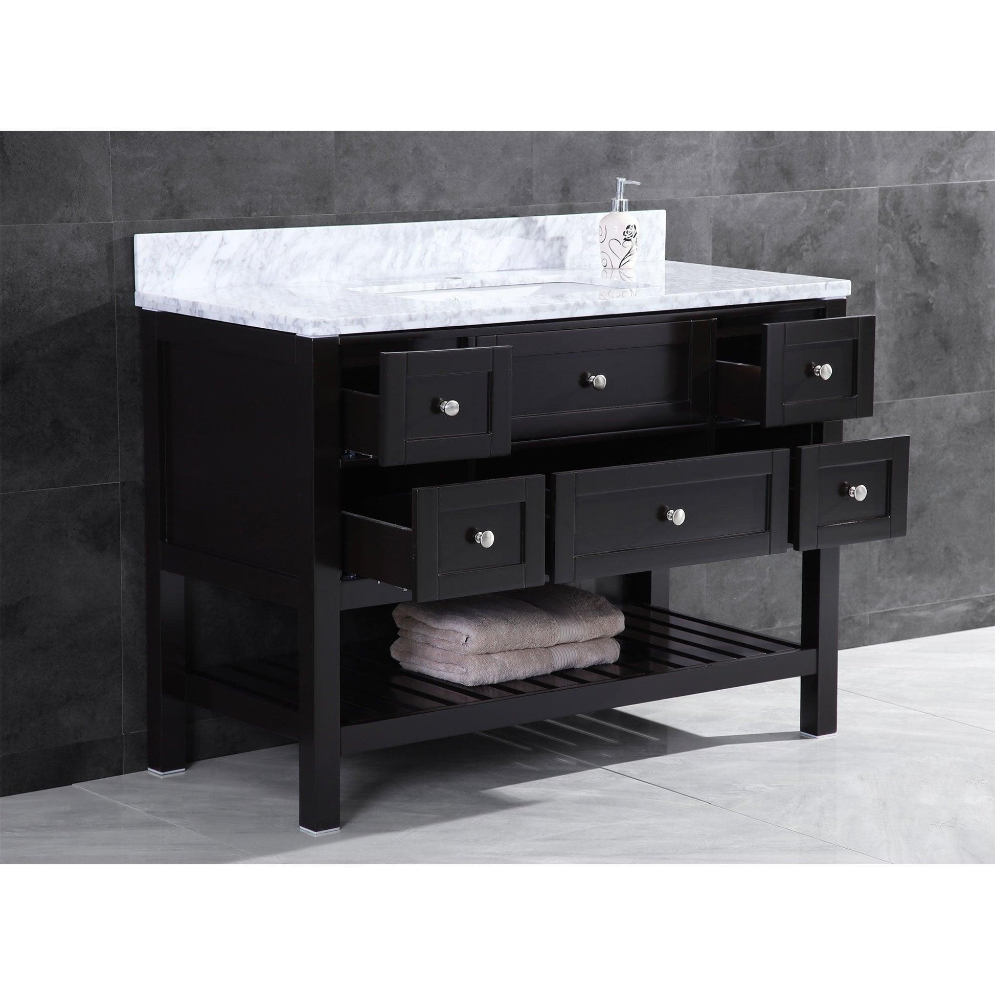 Vanity Cabinet Set Espresso 47.5"W LV6-48B