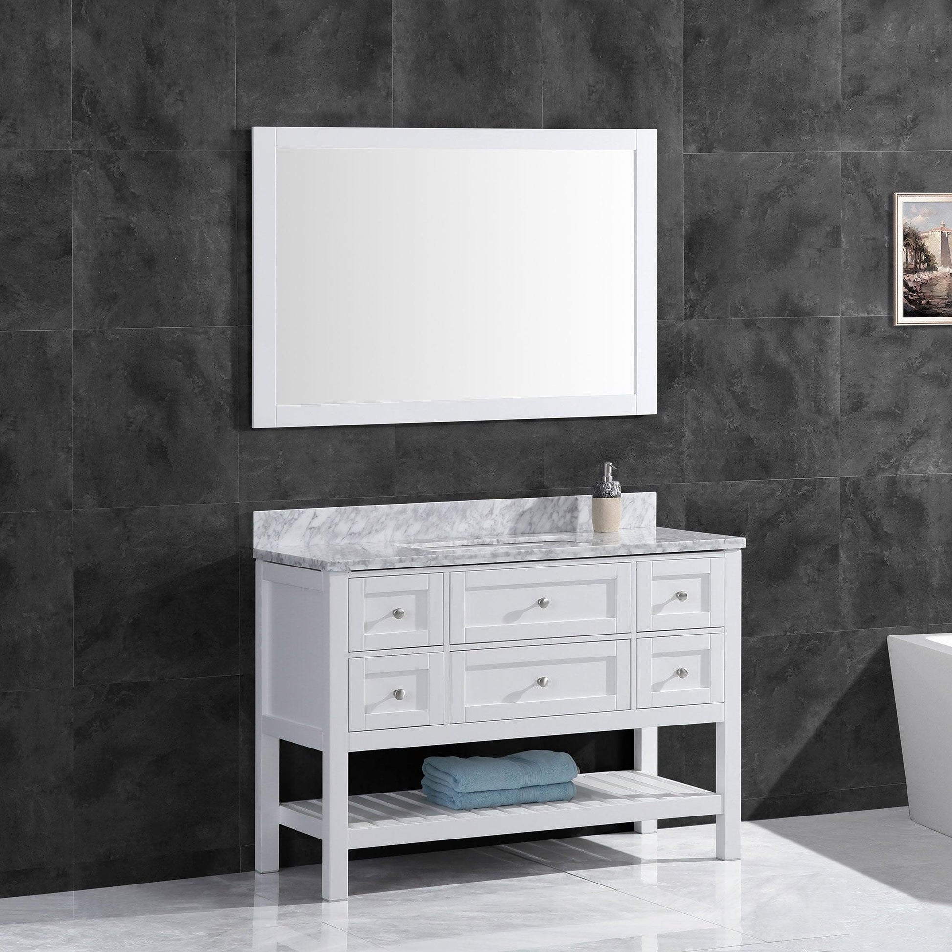 Vanity Cabinet Set White 47.5"W LV6-48W
