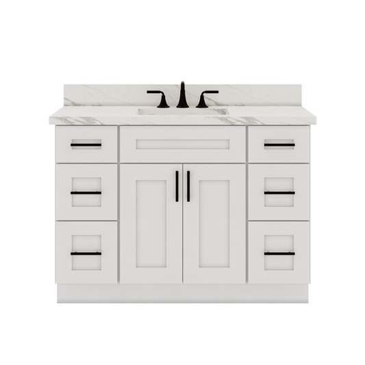 48’’W x 21’’D x 34.5’’H Vanity Sink Base Cabinet With Drawer - Alpina White - Bathroom Vanities