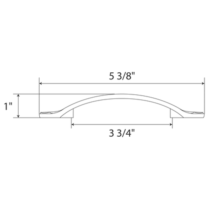 5.375"W Brushed Nickel Door/Drawer Pull P-5