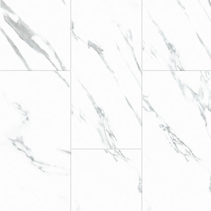 5.5 mm Calacatta Travertine SPC Rigid Luxury Vinyl Waterproof Flooring with Padding - Flooring