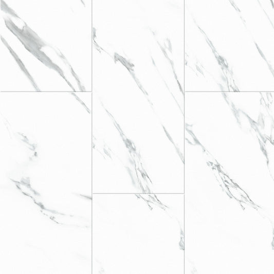 5.5 mm Calacatta Travertine SPC Rigid Luxury Vinyl Waterproof Flooring with Padding - Flooring