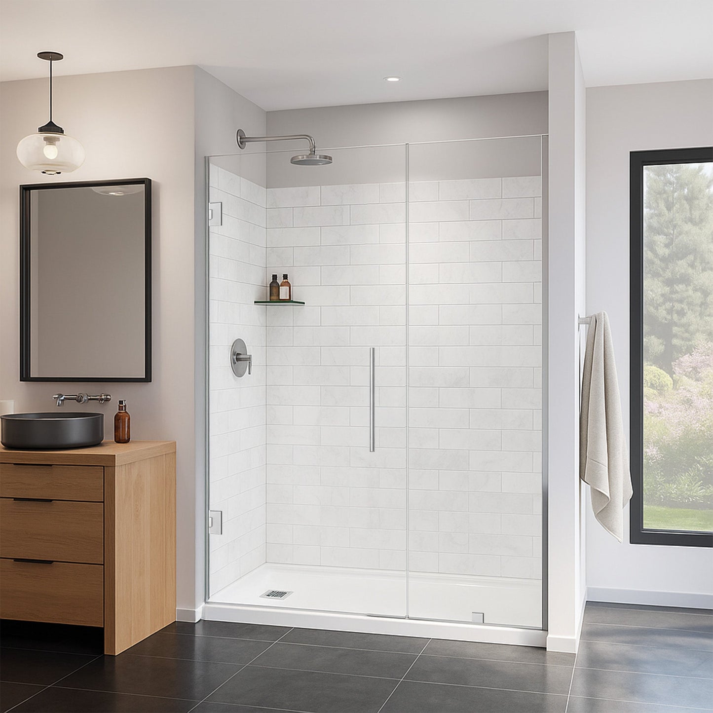 54-55 W x 72 H Swing-Out Shower Door ULTRA-E Chrome - Shower Doors