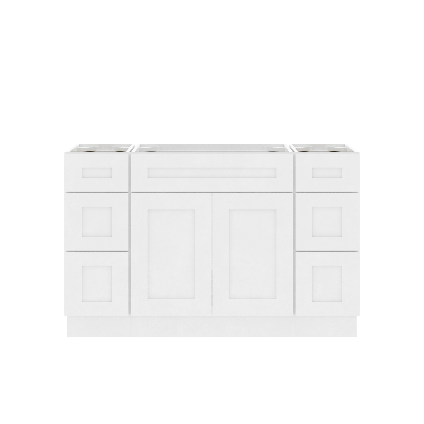 54’’W x 21’’D x 34.5’’H Vanity Sink Base Cabinet Alpina White Bathroom Vanities