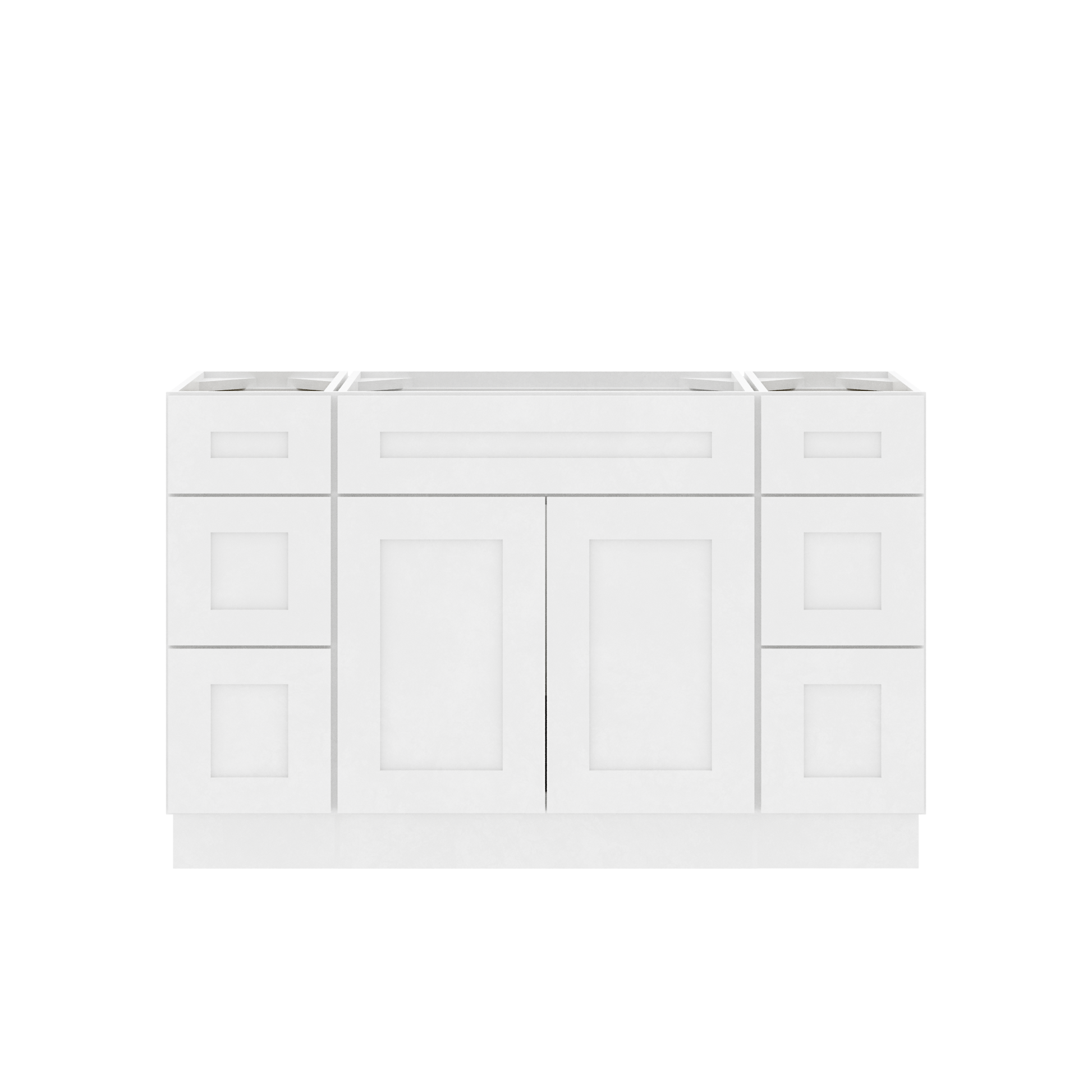 54’’W x 21’’D x 34.5’’H Vanity Sink Base Cabinet Alpina White Bathroom Vanities