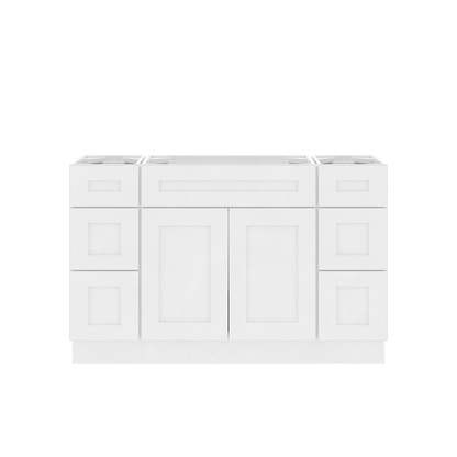 54’’W x 21’’D x 34.5’’H Vanity Sink Base Cabinet Alpina White Bathroom Vanities