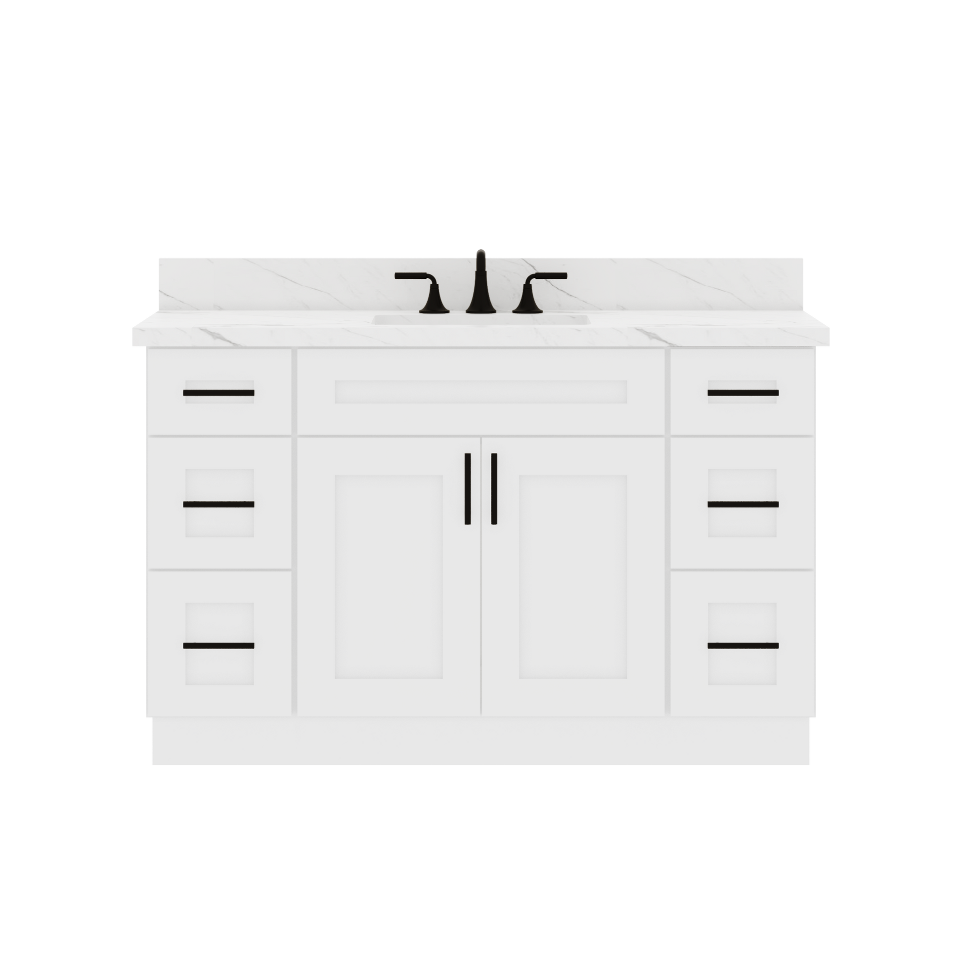 54’’W x 21’’D x 34.5’’H Vanity Sink Base Cabinet Alpina White Bathroom Vanities