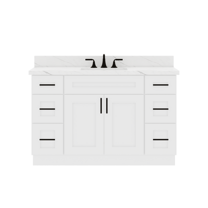 54’’W x 21’’D x 34.5’’H Vanity Sink Base Cabinet Alpina White Bathroom Vanities