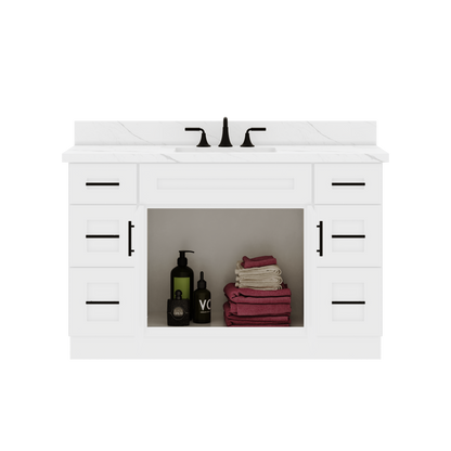 54’’W x 21’’D x 34.5’’H Vanity Sink Base Cabinet Alpina White Bathroom Vanities