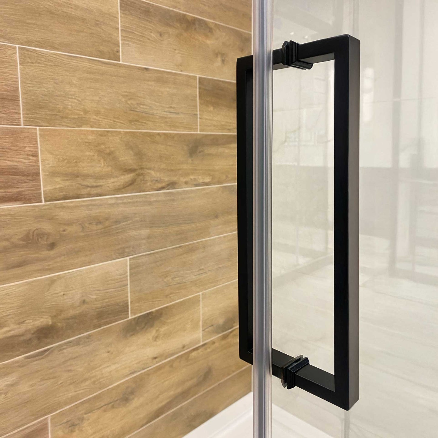 56-60 W x 62 H Sliding Bathtub Semi-Frameless Door ULTRA-B with Clear Glass in Matte Black - Shower Doors