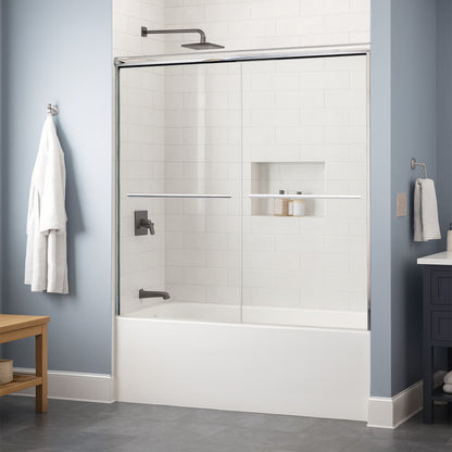 56-60 W x 62 H Sliding Bypass Framed Shower Door ULTRA-A with Glass in Chrome - Shower Doors