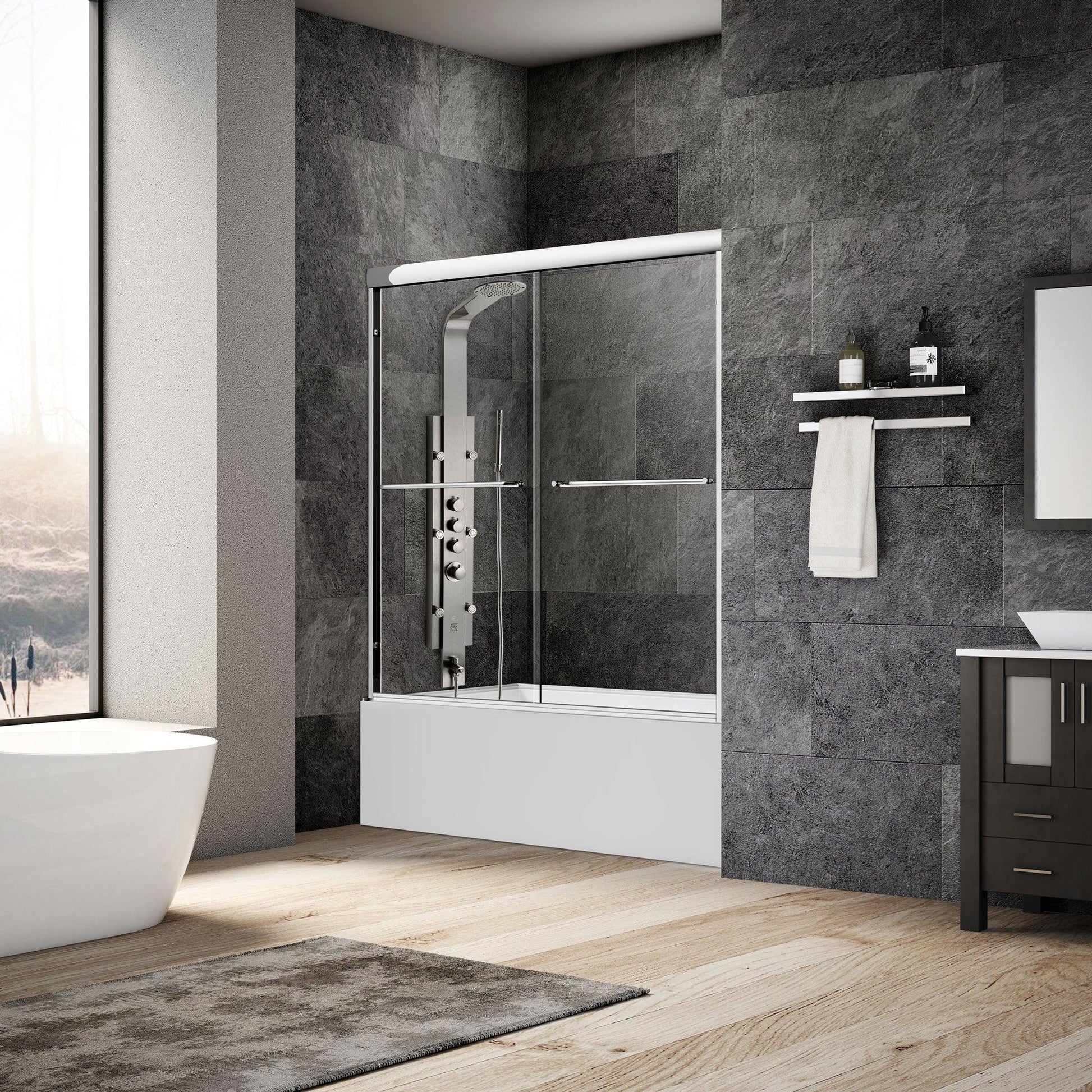 56-60 W x 62 H  Sliding Bypass Bathtub Door ULTRA-A