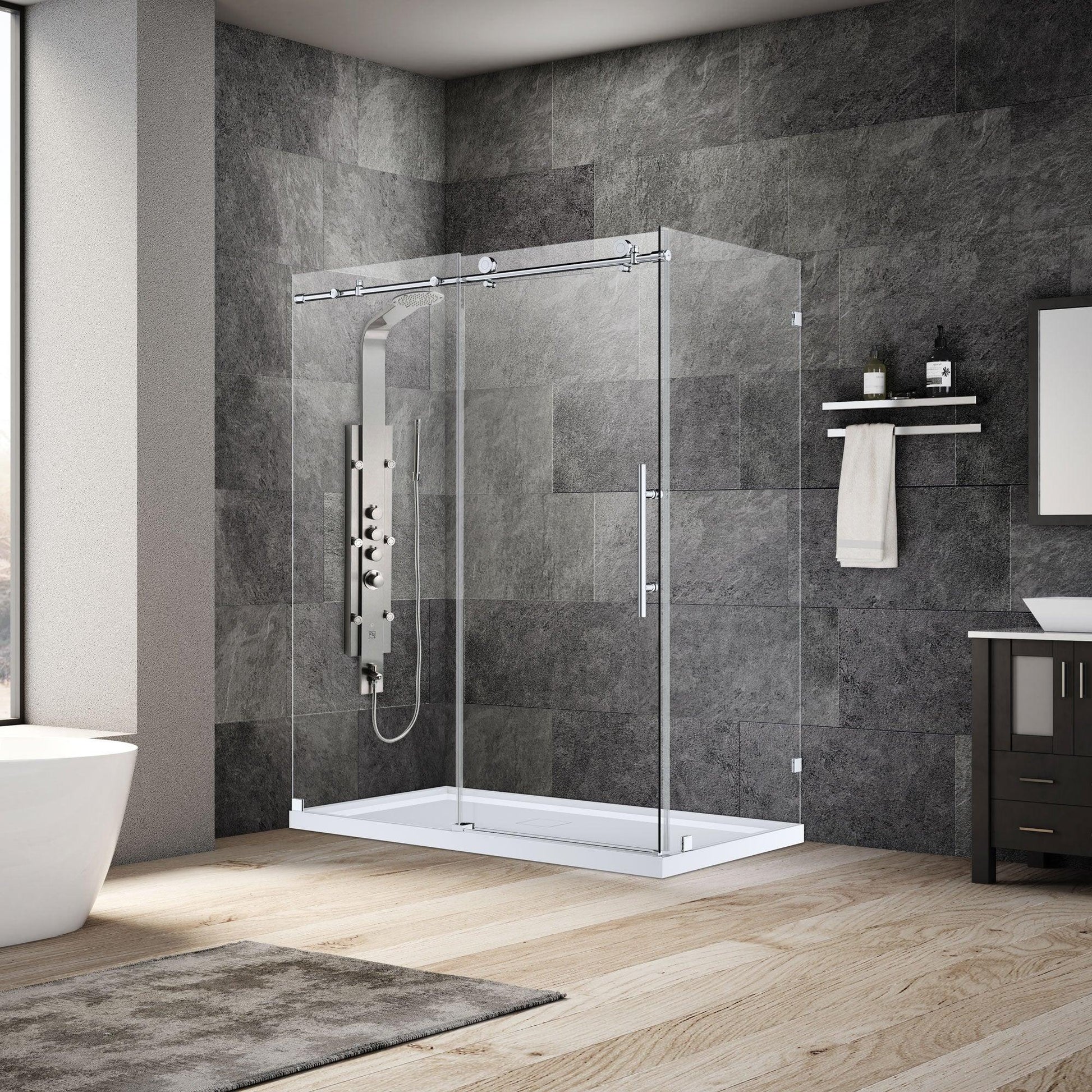 56-60 W x 76 H  x 34 1/2 D Sliding Shower Enclosure ULTRA-C