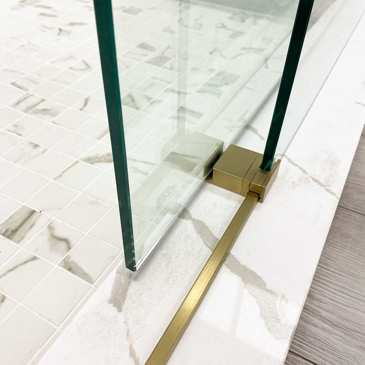 56-60 W x 76 H x 34 1/2 D Sliding Frameless Shower Enclosure ULTRA-C with Clear Glass in Gold - Shower Doors