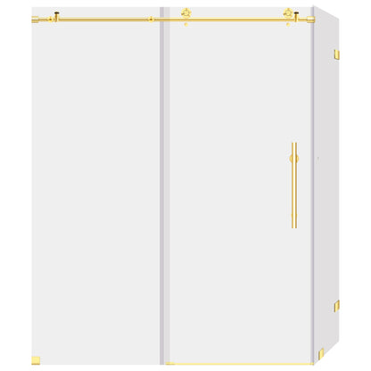 56-60 W x 76 H x 36 D Sliding Frameless Shower Enclosure ULTRA-C with Clear Glass in Gold - Shower Doors