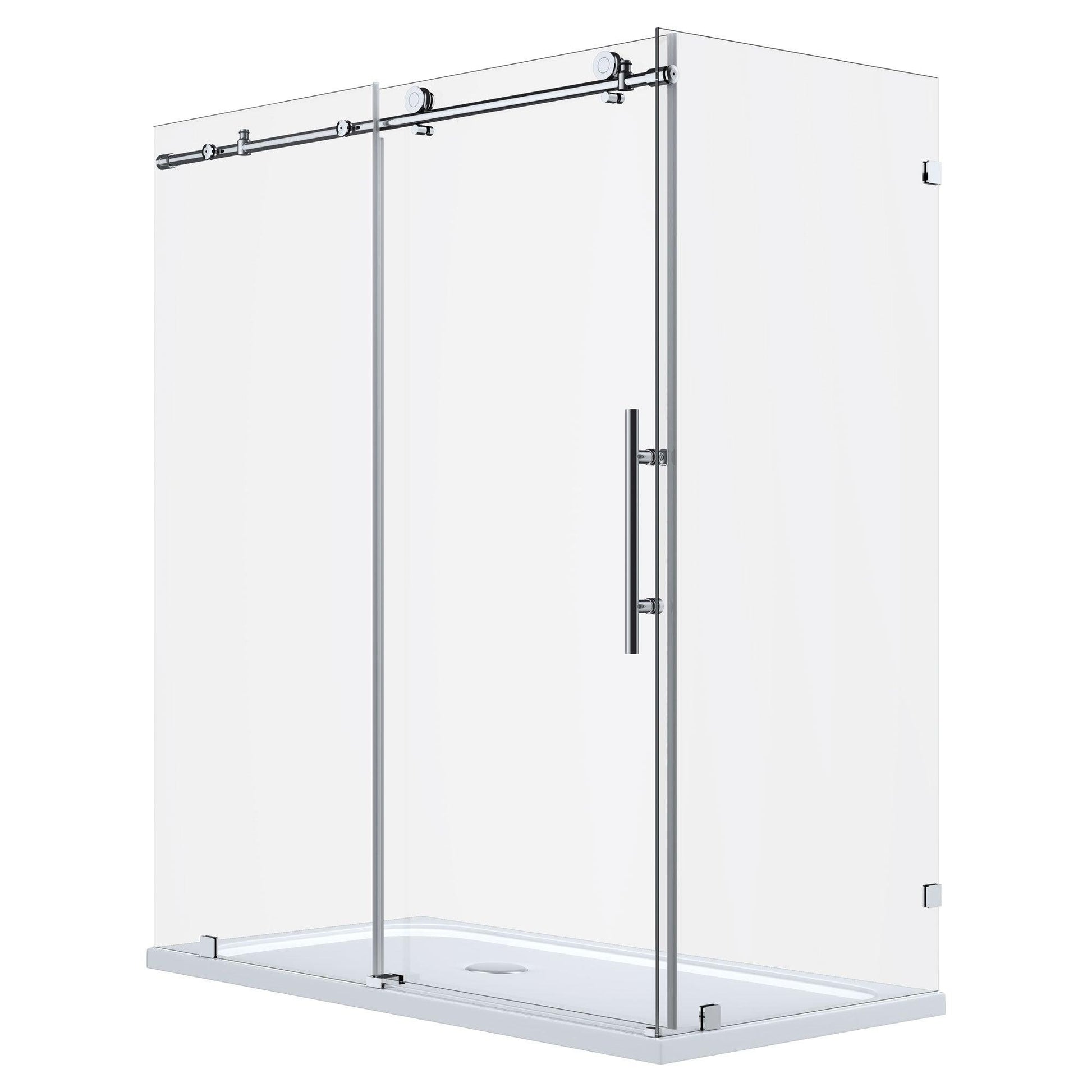 56-60 W x 76 H x 36 D Sliding Frameless Shower Enclosure ULTRA-C with Clear Glass in Chrome - Shower Doors