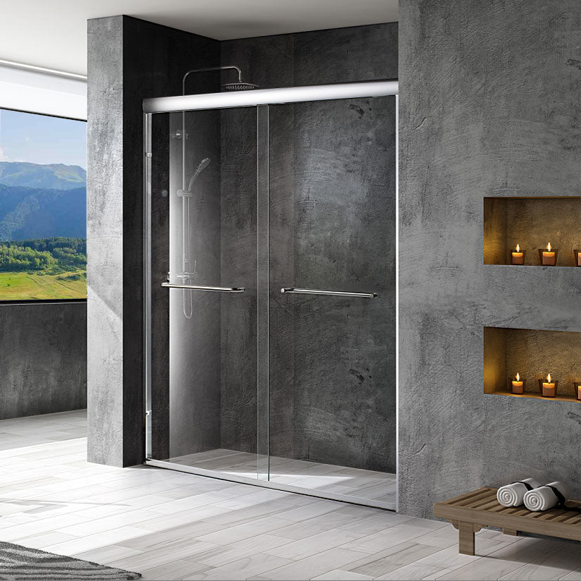 56-60 W x 76 H Sliding Bypass Framed Shower Door ULTRA-A with Glass in Chrome - Shower Doors