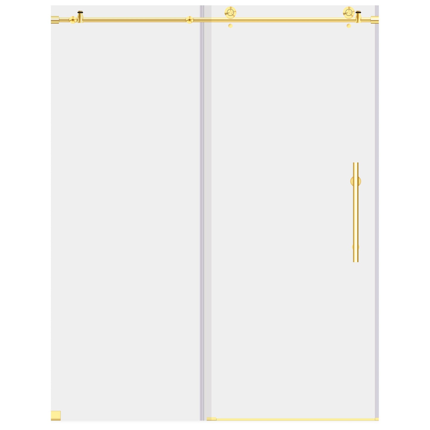 56-60 W x 76 H Sliding Frameless Shower Door ULTRA-C with Clear Glass in Gold - Shower Doors